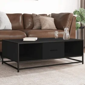Engineered wood and black metal coffee table 100x57x35 cm by , Coffee table - Ref: Foro24-848759, Price: 78,53 €, Discount: %