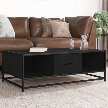 Mesa de centro de madera ingeniería y metal negro 100x57x35 cm de , Mesas de centro - Ref: Foro24-848759, Precio: 76,24 €, De...