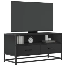 TV-Möbel aus Ingenieurholz und schwarzem Metall, 80x34,5x40 cm. von , TV-Möbel - Ref: Foro24-848809, Preis: 68,44 €, Rabatt: %