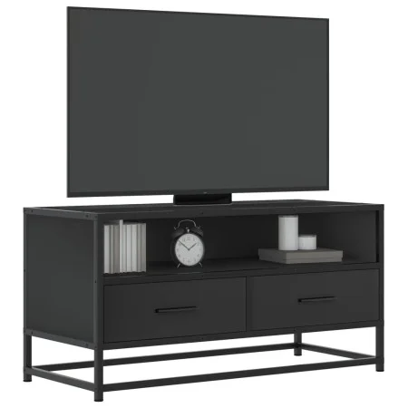 TV-Möbel aus Ingenieurholz und schwarzem Metall, 80x34,5x40 cm. von , TV-Möbel - Ref: Foro24-848809, Preis: 68,44 €, Rabatt: %