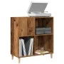 Furniture for records made of aged engineered wood 84.5x38x89 cm by , CD and DVD storage - Ref: Foro24-857171, Price: 96,53 €...