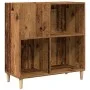 Furniture for records made of aged engineered wood 84.5x38x89 cm by , CD and DVD storage - Ref: Foro24-857171, Price: 96,53 €...