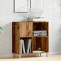 Furniture for records made of aged engineered wood 84.5x38x89 cm by , CD and DVD storage - Ref: Foro24-857171, Price: 96,53 €...