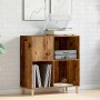Mueble para discos madera ingeniería envejecida 84,5x38x89 cm de , Almacenamiento para CD y DVD - Ref: Foro24-857171, Precio:...
