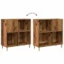Furniture for records made of aged engineered wood 84.5x38x89 cm by , CD and DVD storage - Ref: Foro24-857171, Price: 96,53 €...