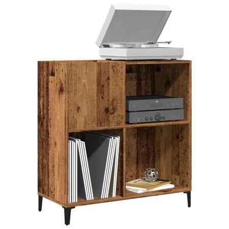 Furniture for records made of aged engineered wood 84.5x38x89 cm by , CD and DVD storage - Ref: Foro24-857173, Price: 87,58 €...