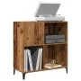Furniture for records made of aged engineered wood 84.5x38x89 cm by , CD and DVD storage - Ref: Foro24-857173, Price: 87,58 €...