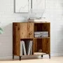 Furniture for records made of aged engineered wood 84.5x38x89 cm by , CD and DVD storage - Ref: Foro24-857173, Price: 87,58 €...