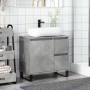 Waschbeckenunterschrank aus grauem Betonholz 65x33x60 cm. von , Badezimmermöbel - Ref: Foro24-857228, Preis: 74,23 €, Rabatt: %
