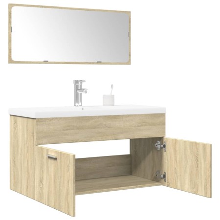 3-teiliges Badezimmermöbelset aus Eichenholz-Sonoma-Sperrholz. von , Badezimmermöbel - Ref: Foro24-3324988, Preis: 252,67 €, ...