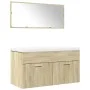 3-piece bathroom furniture set made of Sonoma oak plywood. by , Bathroom furniture - Ref: Foro24-3324988, Price: 244,63 €, Di...