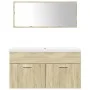 3-piece bathroom furniture set made of Sonoma oak plywood. by , Bathroom furniture - Ref: Foro24-3324988, Price: 244,63 €, Di...