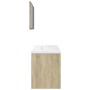 Set de muebles de baño 3 pzas madera contrachapada roble Sonoma