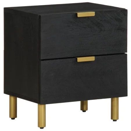 Mesita de noche de madera maciza de mango negra 40x33x46 cm de , Mesitas de noche - Ref: Foro24-4017646, Precio: 70,77 €, Des...