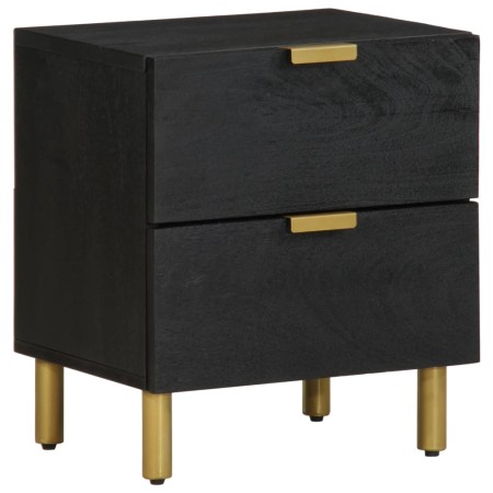 Solid black mango wood bedside table 40x33x46 cm by , Nightstands - Ref: Foro24-4017646, Price: 71,67 €, Discount: %