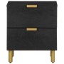 Solid black mango wood bedside table 40x33x46 cm by , Nightstands - Ref: Foro24-4017646, Price: 71,67 €, Discount: %