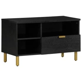 Engineered wood TV stand in black, 80x33x46 cm by , CD and DVD storage - Ref: Foro24-4017665, Price: 83,39 €, Discount: %