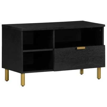 Engineered wood TV stand in black, 80x33x46 cm by , CD and DVD storage - Ref: Foro24-4017665, Price: 83,39 €, Discount: %