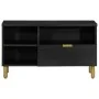Engineered wood TV stand in black, 80x33x46 cm by , CD and DVD storage - Ref: Foro24-4017665, Price: 83,39 €, Discount: %