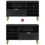 Engineered wood TV stand in black, 80x33x46 cm by , CD and DVD storage - Ref: Foro24-4017665, Price: 83,39 €, Discount: %