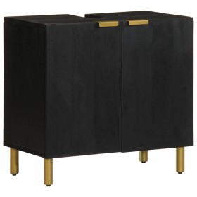 Schwarzer Waschtischunterschrank aus Holzwerkstoff 62x33x58 cm von , Badezimmermöbel - Ref: Foro24-4017667, Preis: 110,78 €, ...