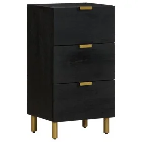 Engineered wood black sideboard 40x33x75 cm by , CD and DVD storage - Ref: Foro24-4017671, Price: 112,05 €, Discount: %