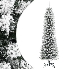 Narrow artificial Christmas tree with PVC and PE snow 210 cm by , Christmas trees - Ref: Foro24-4019688, Price: 89,82 €, Disc...