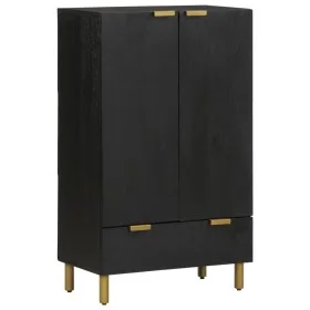 Tall black engineered wood sideboard 60x33x100 cm by , CD and DVD storage - Ref: Foro24-4017678, Price: 132,06 €, Discount: %