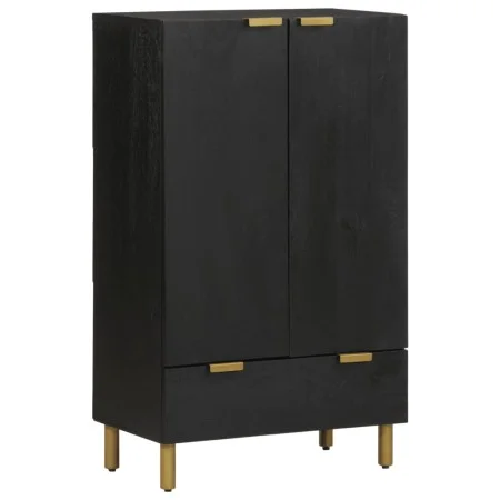 Tall black engineered wood sideboard 60x33x100 cm by , CD and DVD storage - Ref: Foro24-4017678, Price: 132,06 €, Discount: %