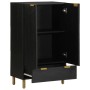 Tall black engineered wood sideboard 60x33x100 cm by , CD and DVD storage - Ref: Foro24-4017678, Price: 133,71 €, Discount: %