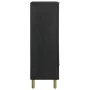 Tall black engineered wood sideboard 60x33x100 cm by , CD and DVD storage - Ref: Foro24-4017678, Price: 132,06 €, Discount: %