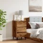 Bedside table with metal legs and aged wood 40x35x69cm by , Nightstands - Ref: Foro24-856424, Price: 80,24 €, Discount: %