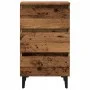 Bedside table with metal legs and aged wood 40x35x69cm by , Nightstands - Ref: Foro24-856424, Price: 80,24 €, Discount: %