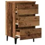 Bedside table with metal legs and aged wood 40x35x69cm by , Nightstands - Ref: Foro24-856424, Price: 80,24 €, Discount: %