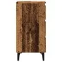 Bedside table with metal legs and aged wood 40x35x69cm by , Nightstands - Ref: Foro24-856424, Price: 80,24 €, Discount: %