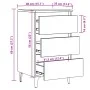 Bedside table with metal legs and aged wood 40x35x69cm by , Nightstands - Ref: Foro24-856424, Price: 80,24 €, Discount: %
