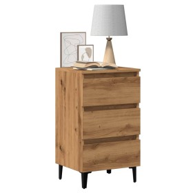 Nachttisch mit Metallbeinen Eiche Artisan 40x35x69 cm von , Nachttische - Ref: Foro24-856426, Preis: 87,17 €, Rabatt: %