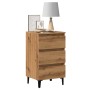 Mesita de noche con patas de metal roble artisian 40x35x69 cm de , Mesitas de noche - Ref: Foro24-856426, Precio: 91,11 €, De...