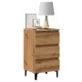 Mesita de noche con patas de metal roble artisian 40x35x69 cm de , Mesitas de noche - Ref: Foro24-856426, Precio: 85,34 €, De...