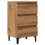 Mesita de noche con patas de metal roble artisian 40x35x69 cm de , Mesitas de noche - Ref: Foro24-856426, Precio: 91,11 €, De...