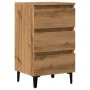Mesita de noche con patas de metal roble artisian 40x35x69 cm de , Mesitas de noche - Ref: Foro24-856426, Precio: 85,34 €, De...