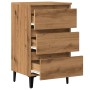 Mesita de noche con patas de metal roble artisian 40x35x69 cm de , Mesitas de noche - Ref: Foro24-856426, Precio: 91,11 €, De...