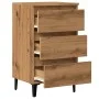 Mesita de noche con patas de metal roble artisian 40x35x69 cm de , Mesitas de noche - Ref: Foro24-856426, Precio: 85,34 €, De...