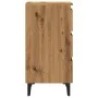 Mesita de noche con patas de metal roble artisian 40x35x69 cm de , Mesitas de noche - Ref: Foro24-856426, Precio: 85,34 €, De...