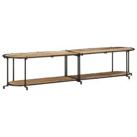 Solid rough mango wood TV stand 200x42x40 cm by , CD and DVD storage - Ref: Foro24-4013494, Price: 131,27 €, Discount: %