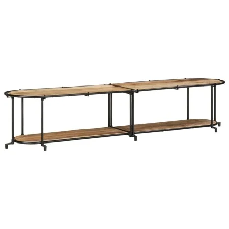 Solid rough mango wood TV stand 200x42x40 cm by , CD and DVD storage - Ref: Foro24-4013494, Price: 131,27 €, Discount: %