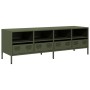 TV-Möbel aus kaltgewalztem Stahl in Olivgrün, 135x39x43,5 cm. von , TV-Möbel - Ref: Foro24-851332, Preis: 159,96 €, Rabatt: %