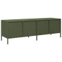 TV-Möbel aus kaltgewalztem Stahl in Olivgrün, 135x39x43,5 cm. von , TV-Möbel - Ref: Foro24-851332, Preis: 159,96 €, Rabatt: %