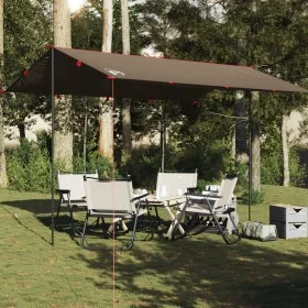 Lona de camping impermeable marrón 406x306 cm de , Tiendas de campaña - Ref: Foro24-4009598, Precio: 34,94 €, Descuento: %