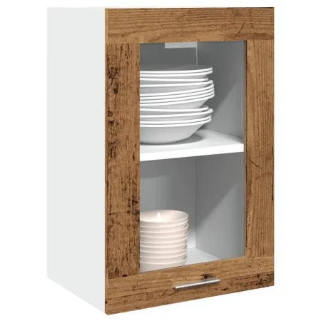 Hängender Vitrinenschrank aus gealtertem Holz, 40x31x60 cm. von , Küchenschränke - Ref: Foro24-856098, Preis: 46,81 €, Rabatt: %